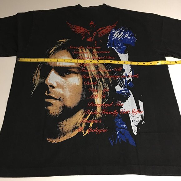 Nirvana In Utero Kurt Cobain Faded Black T-Shirt Size Large (Tag XL) Oneita - Picture 5 of 6